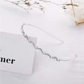 Elegant silver wavy headband featuring white pearls and sparkling rhinestones for women - Square Bead Pearl Silver Style (C8216)
