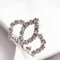 Elegant silver tiara hair pin with sparkling full diamond rhinestones for weddings - Silver