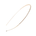 Minimalist golden headband with single row of sparkling crystal rhinestones for women - Gold (C9414)
