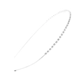 Elegant silver metal headband with a single row of sparkling square crystal rhinestones - Silver (C9415)