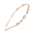 Cerchietto elegante oro rosa con perle e cristalli brillanti per capelli da donna e ragazza - Oro