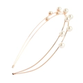 Cerchietto elegante a doppio strato in oro con perle bianche dal design minimalista - Oro