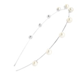 Eleganter silberner Haarreif mit neun polierten weißen Perlen in minimalistischem Design - Silber