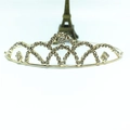 Golden rhinestone crown headband with heart pattern for brides and children's parties - Gold