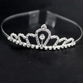 Corona di strass scintillante con pettini laterali per bambine e feste di nozze - Argento