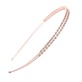 Serre-tête élégant en or rose avec double rangée de strass et design en métal - Or Rose (C7326)