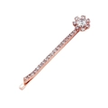Barrette élégante en or rose avec motif floral et cristaux de strass étincelants - Style Fleur (B2303) / Or rose