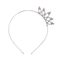Serre-tête couronne argenté avec strass en cristal pour mariages et fêtes - Couronne Cinq Gouttes d'Eau Argent (C8112)