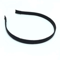 Minimalist black fabric covered headband for women in a sleek and simple fashion style - Black