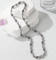 Detail of Tahitian mixed color pearl necklace with a diamond-set toggle OT clasp - 8mm Pearl / Long Style