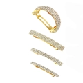 Set di fermagli per capelli dorati con strass brillanti inclusi clip a molla e artiglio - Set Oro