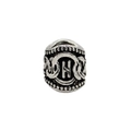 Zilveren dreadlock kraal met gegraveerde letter H en Noorse gevlochten rune patronen - H Rune Stijl (Antiek Zilver #2) / Antiek Zilver