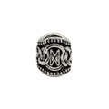 Noordse runen baardkraal in antiek zilver met reliëf M-patroon voor dreadlocks sieraad - M Rune Stijl (Antiek Zilver #7) / Antiek Zilver