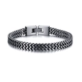 Dettaglio del bracciale in acciaio inossidabile a doppia maglia a V con chiusura a scatto - 19cm / Colore Retrò (A6004)