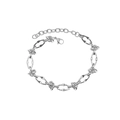 Bracelet moderne en acier au titane style épines avec fermoir mousqueton et chaîne - A6005 Bracelet (18+4cm)