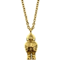 Collar con colgante de astronauta de acero de titanio y cadena en O dorada para hombre y mujer - G3003 Collar Dorado