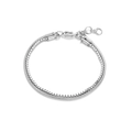 Bracciale a doppio strato in acciaio al titanio con catena a serpente e chiusura - Argento (F4001) / 18cm + 2cm