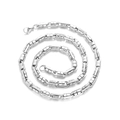 Dettaglio della collana a catena industriale argento con maglie quadrate e chiusura - T1008 Collana 50CM