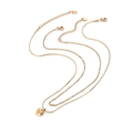 Collana a tre strati in acciaio al titanio dorato con ciondolo a cuore e catene sovrapposte - Collana a Cuore a Doppio Strato (F5008 Set)
