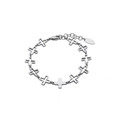 Bracciale in acciaio al titanio lucido con maglie a croce cava e chiusura a moschettone - A7004 (17+4CM)