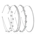 Set di quattro eleganti cerchietti in strass argento per matrimoni e feste, decoro capelli - Collezione di Design Assortiti B / Argento