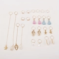 Set di anelli per capelli stile boho con stelle marine conchiglie perle e nappe colorate - Set di 24