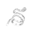 Macro detail of silver snake ear cuff featuring intricate textured scale patterns - Silver Snake Texture Style