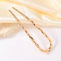 Minimalist gold U-shaped metal hair pin with hammered texture on elegant silk background - Liquid Gold Large / 13cm