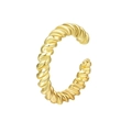 Detail showing gold spiral twisted texture on the adjustable metal ear cuff jewelry - Gold Spiral Twisted Rope Style