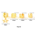 35-piece gold star and moon hair rings set with charms for braids and dreadlocks - Gold