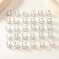 30er Set silberne hohle Metallringe und Haarschmuck für DIY Dreadlocks Flechtfrisuren - Silber