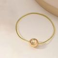 Élastique à cheveux minimaliste avec sphère dorée métallique et finition miroir - Or Petit