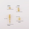 50er Set goldene hohle Haarringe für Zöpfe mit Röhren und Schmetterlings-Anhängern - Gold 50-teiliges Set (FH1436)