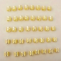 Set of 40 golden hollow geometric hair cuffs for dreadlocks and braided hairstyles - Gold