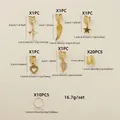 35-piece gold alloy braid hair rings set featuring stars wings and hearts charms - Gold Collection / Gold