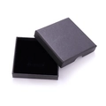 Caja de regalo para joyas minimalista en cartón negro con tapa y forro interno de terciopelo - Negro Cuadrado (C7506) / 8*8cm*1.7cm