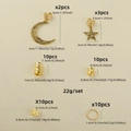 45-teiliges Dreadlock-Accessoires-Set aus Gold mit Sonne-Mond-Stern-Anhängern - Gold