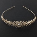 Cerchietto corona da sposa dorato con cristalli scintillanti per matrimoni e feste - Oro (C7516)