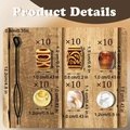Mix of 60 printed wood beads with hair braiding needle tool and vintage patterns - Acrylic Vintage Textured Style / With Braiding Tool Set