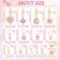 Tableau des tailles pour bijoux de cheveux avec pendentifs cœur et fleur dorés - Or