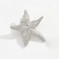 Broche de estrella de mar plateado de moda con aleación texturizada y diseño marino elegante - Estilo Estrella de Mar Plateada / Plateado