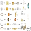Set de 215 accesorios de pelo DIY con colgantes de mariposa y cuentas de piedra - Juego de Combinación Surtido (FH5211)