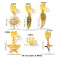 25-teiliges goldenes Bohème-Haarschmuck-Set mit Sonnenblume und Feder für Flechtfrisuren - Gold