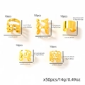 50-teiliges Set goldener Metall-Dreadlock-Haaraccessoires in fünf Vintage-Hohl-Designs - Gold