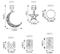 Lot de 45 bijoux de cheveux dreadlocks argentés avec breloques lune et étoile - Ensemble de Grande Sélection Argenté / Argent