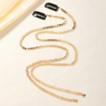 Catena per capelli vintage dorata a foglia con clip BB per acconciature sposa - Catena Per Capelli Lunga A Foglia / Oro