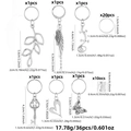 Set da 36 anelli per capelli vintage in argento con foglie e ciondoli per dreadlock - Argento Antico