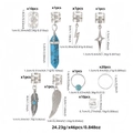 46er-Set Boho-Dreadlock-Haarschmuck mit Türkis-Anhängern und verschiedenen Metallringen - Silber (46 Stk.)