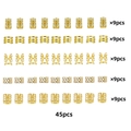 45-teiliges Set goldener Vintage-Dreadlock-Manschetten mit 5 verschiedenen Mustern - Vintage Hohlrohr Stil (Gold)