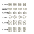 120pcs silver dreadlock cuffs set featuring six hollow patterns for hair styling - 120 Pieces / Silver